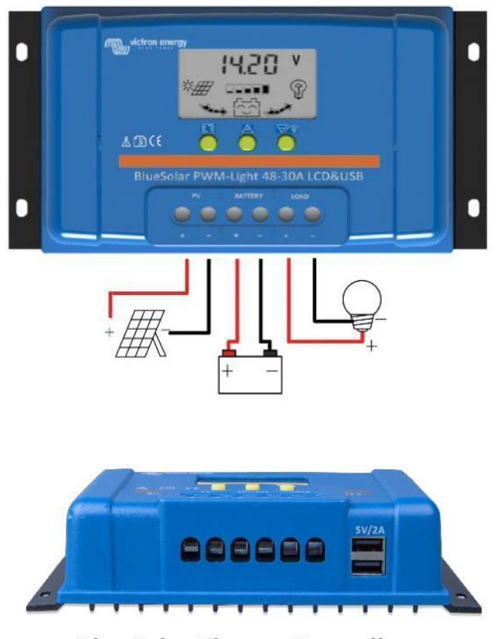 Victron 12/24V BlueSolar PWM-LCD&USB Solar Charge Controller - 10A/20A/30A