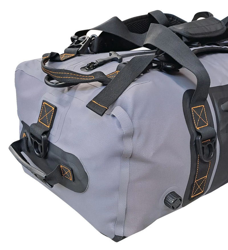 Hydro Bag 60L – Grey Waterproof Duffel with Shoulder Straps
