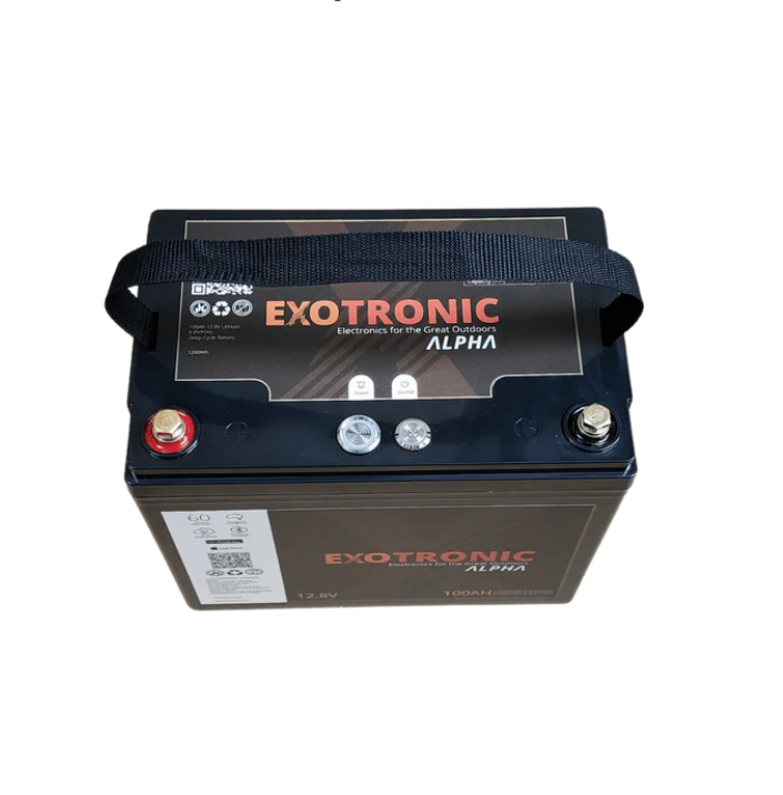 Exotronic 12V 100Ah Alpha Series Smart Deep Cycle LiFePO4 Lithium Battery with Bluetooth