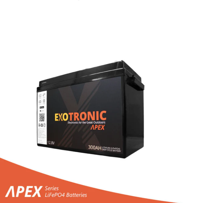 Exotronic 12V 300Ah Apex Australian Made Series Smart Deep Cycle LiFePO4 Lithium Battery with Bluetooth