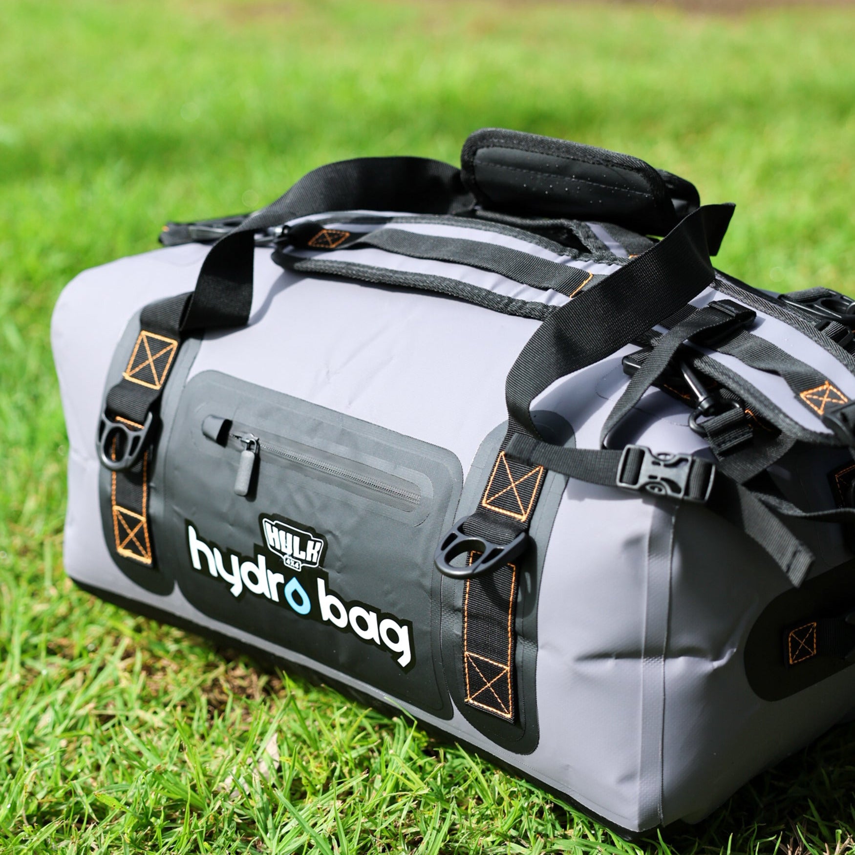 Hydro Bag 40L – Grey Waterproof Duffel with Shoulder Straps
