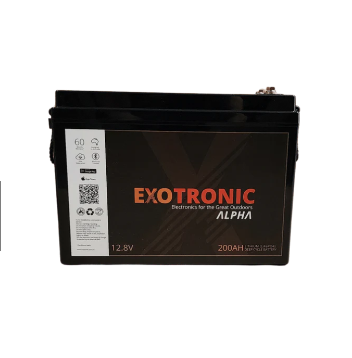 Exotronic 12V 200Ah Alpha Series Smart Deep Cycle LiFePO4 Lithium Battery with Bluetooth