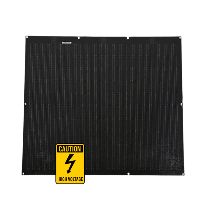 Sunman eArc 200W Black Square Flexible Solar Panel w/ Eyelets + Junction Box Underneath