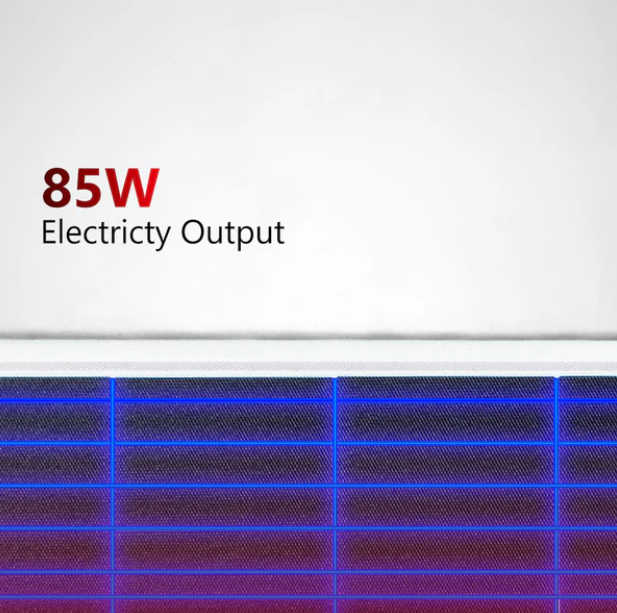 Sunman eArc 9V 85W Flexible Solar Panel + Junction Box Underneath + Free Vented Gap Kit