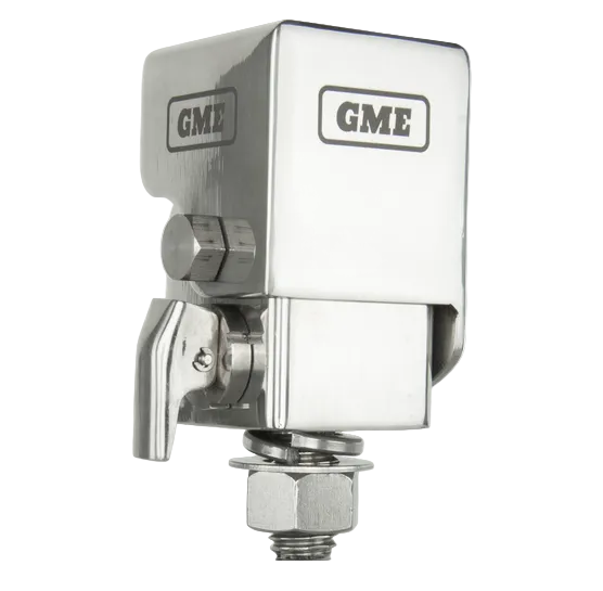 GME MB042 Heavy Duty Fold-Down Antenna Mounting Bracket - Black/Stainless Steel