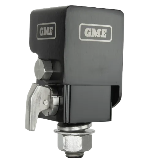 GME MB042 Heavy Duty Fold-Down Antenna Mounting Bracket - Black/Stainless Steel