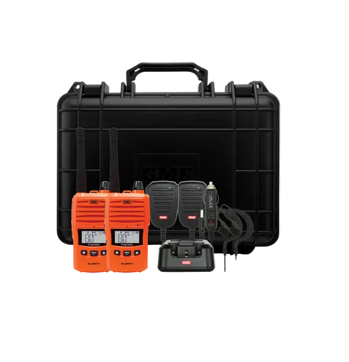 GME 5W UHF CB Handheld Radio, IP67 Twin Pack – TX6165X