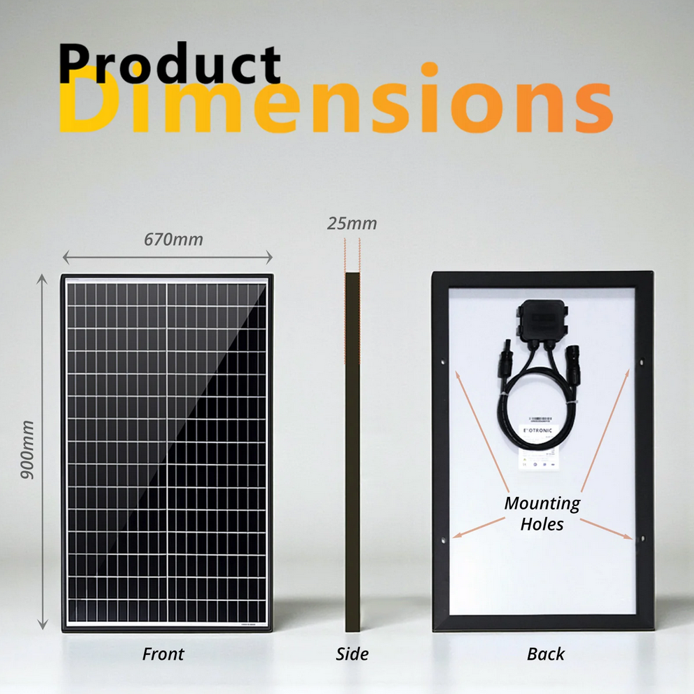 Exotronic 50W Fusion Fixed Solar Panel N-Type TOPCon Cell Technology