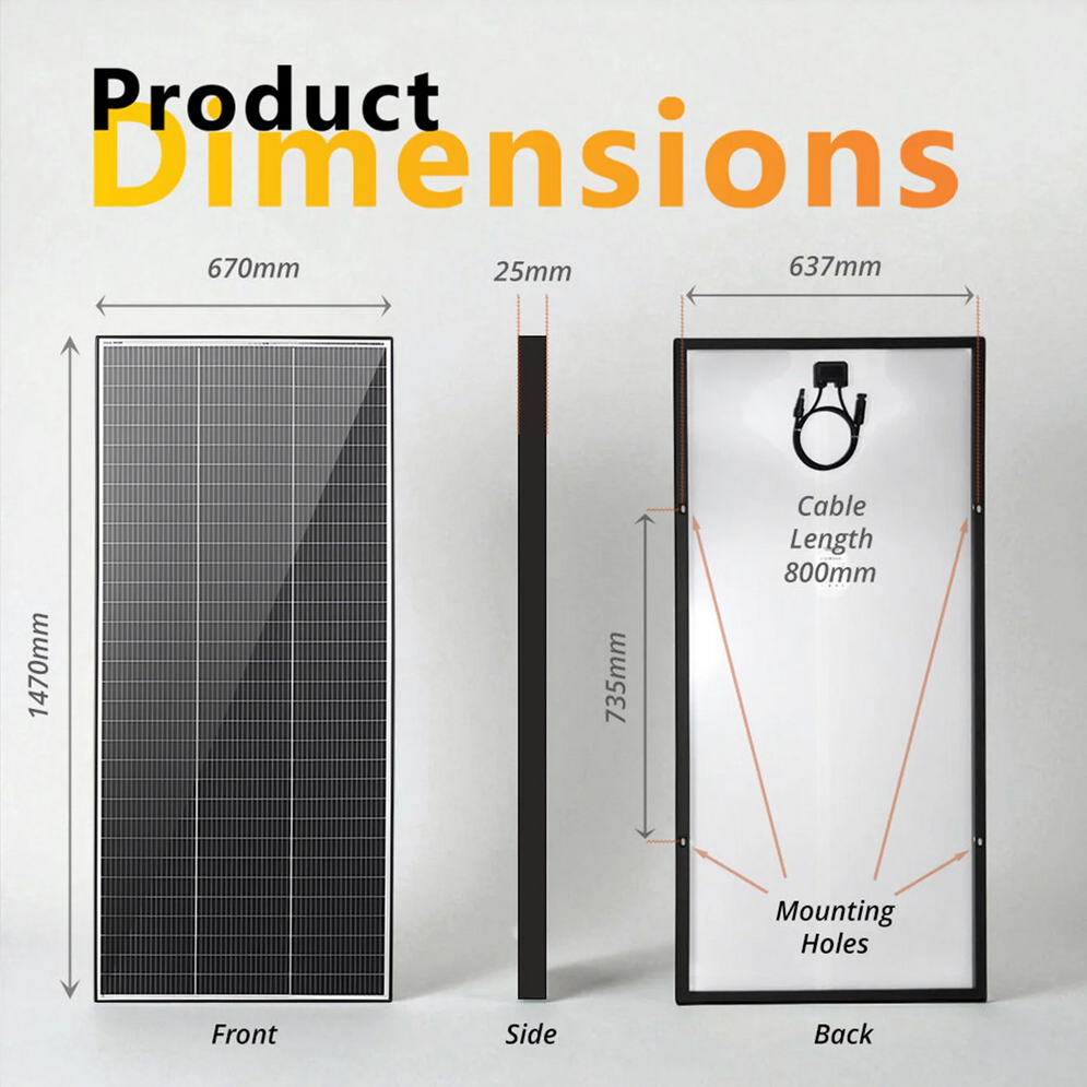 Exotronic 220W Fusion Fixed Solar Panel - Shade Resistant