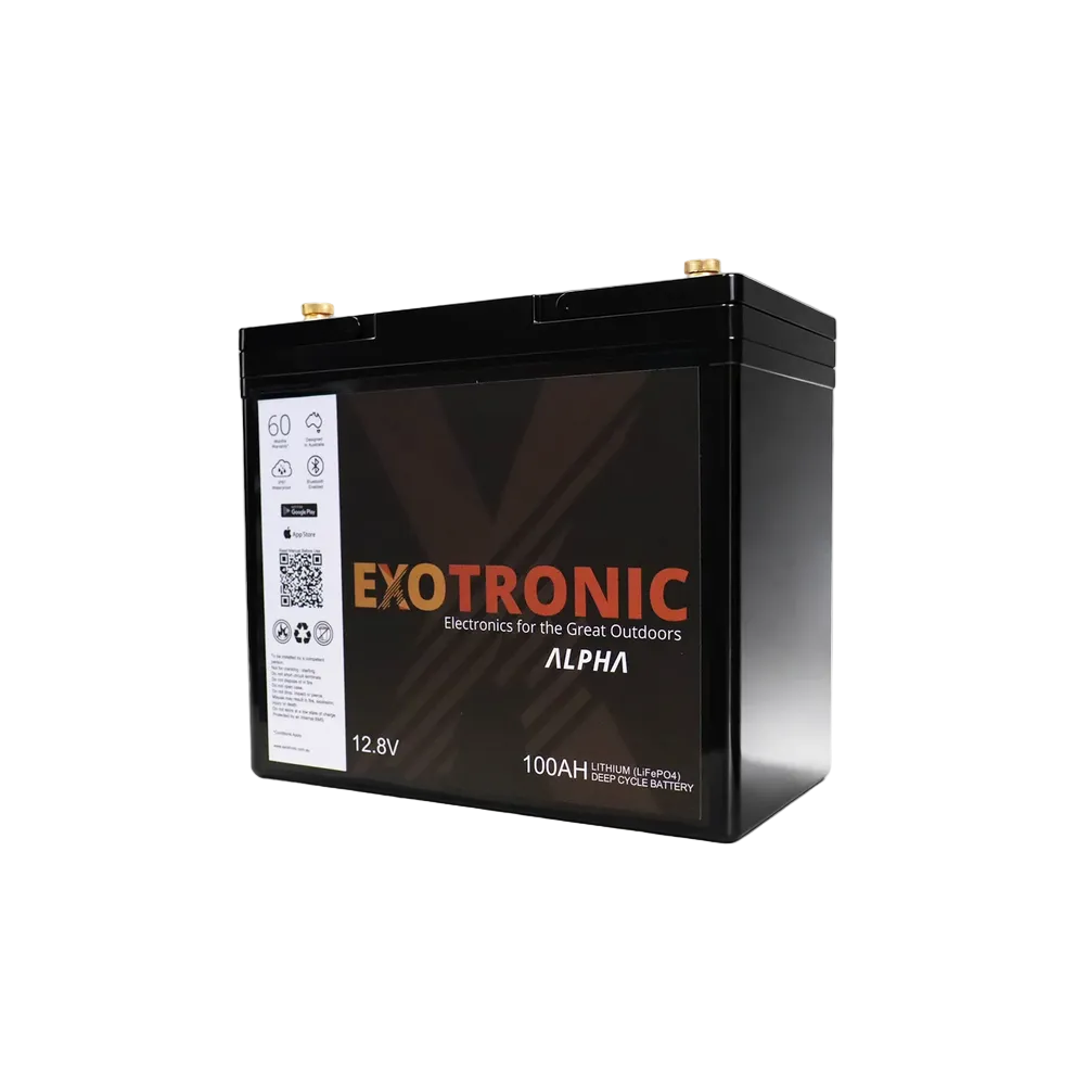 Exotronic 100Ah 12V Alpha IP67 Bluetooth Lithium Battery LiFePO4