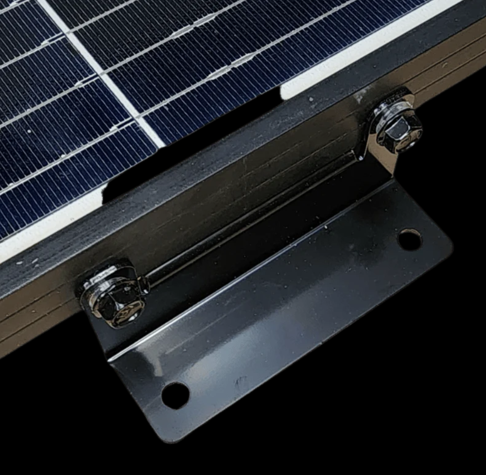 Single Solar Panel Mounting Kit - Black Brackets + Adhesive Sealant