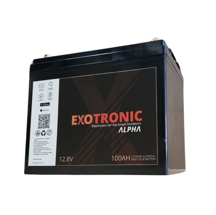 Exotronic 12V 100Ah Alpha Series Smart Deep Cycle LiFePO4 Lithium Battery with Bluetooth
