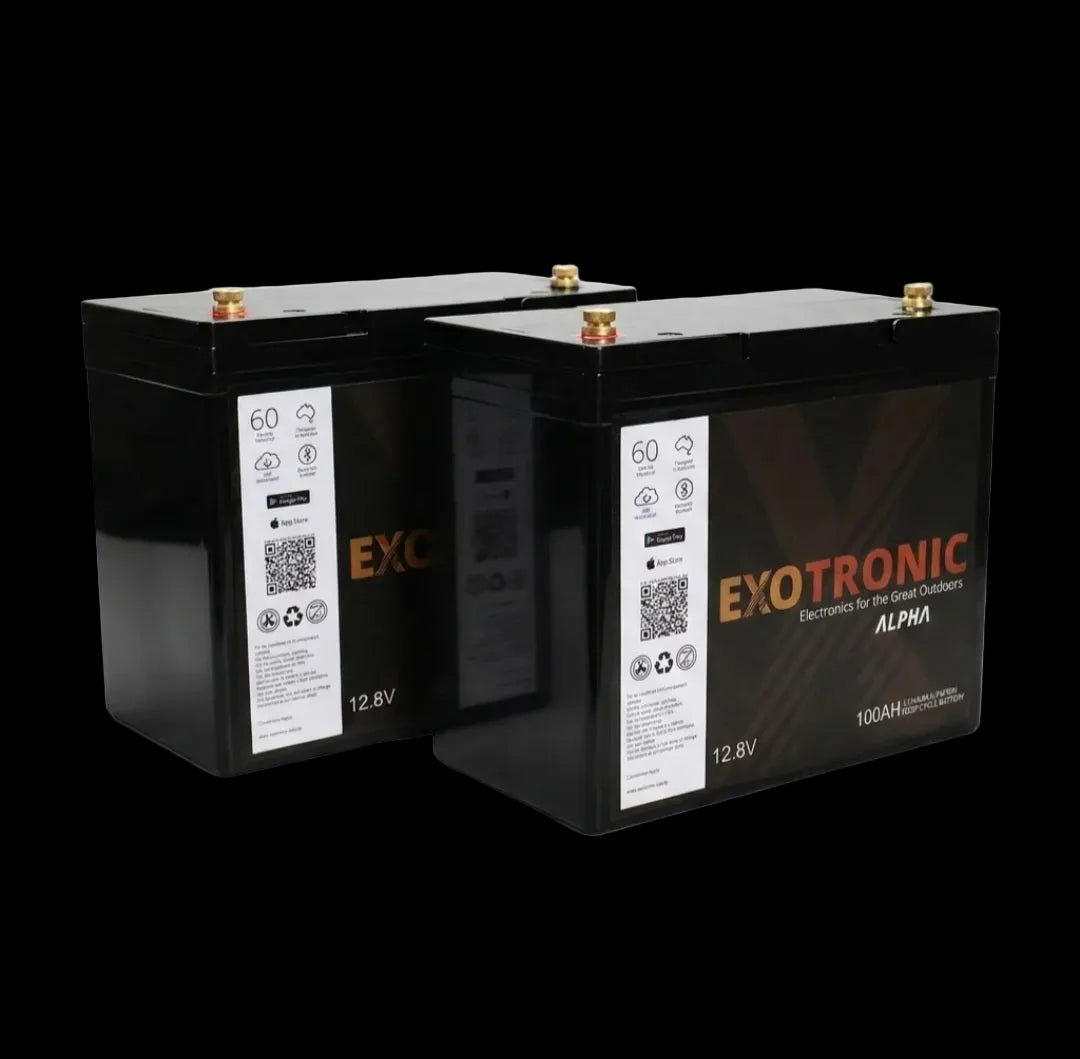 Twin Pack 12V 100Ah Alpha IP67 Smart Bluetooth Lithium Batteries